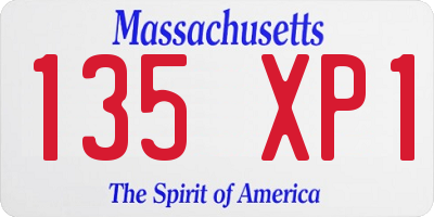 MA license plate 135XP1