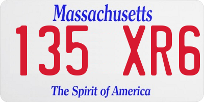 MA license plate 135XR6