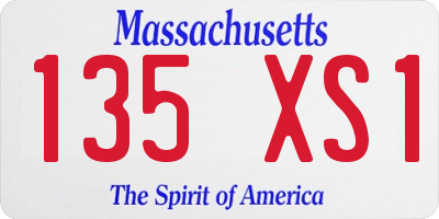 MA license plate 135XS1