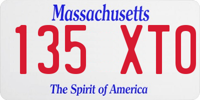 MA license plate 135XT0