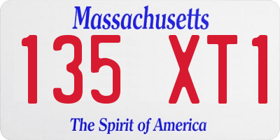 MA license plate 135XT1
