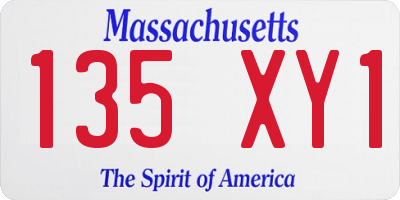 MA license plate 135XY1