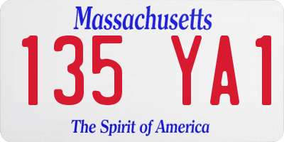 MA license plate 135YA1