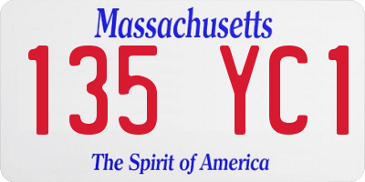 MA license plate 135YC1