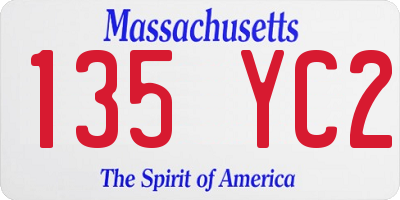 MA license plate 135YC2