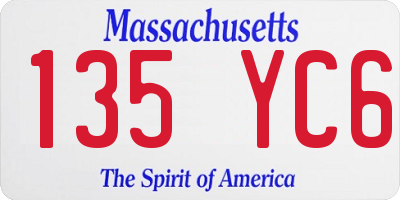 MA license plate 135YC6