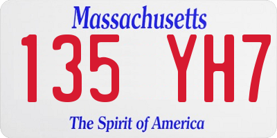 MA license plate 135YH7