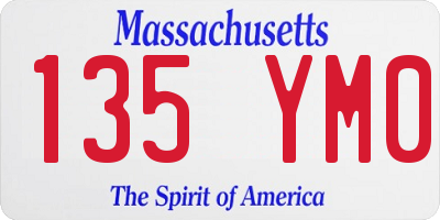 MA license plate 135YM0