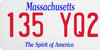 MA license plate 135YQ2