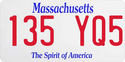 MA license plate 135YQ5