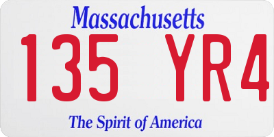 MA license plate 135YR4