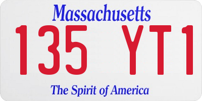 MA license plate 135YT1