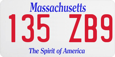 MA license plate 135ZB9