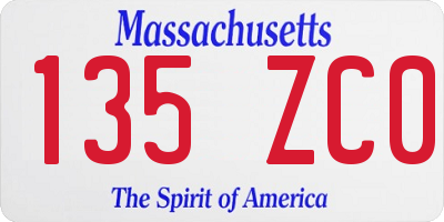 MA license plate 135ZC0
