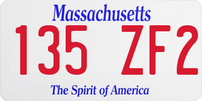 MA license plate 135ZF2