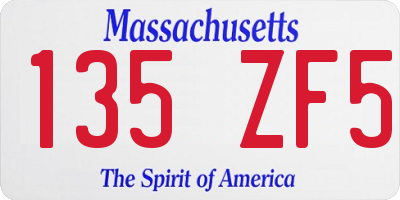 MA license plate 135ZF5