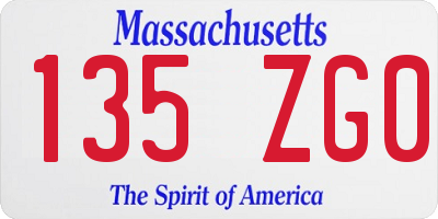 MA license plate 135ZG0