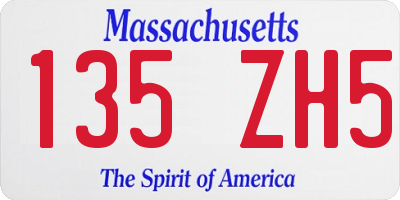 MA license plate 135ZH5