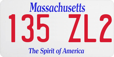 MA license plate 135ZL2