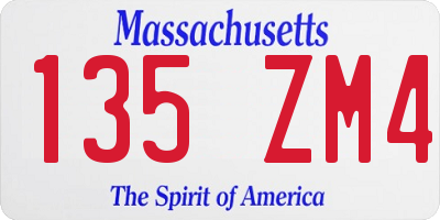 MA license plate 135ZM4