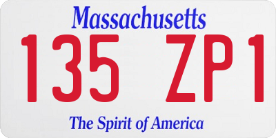 MA license plate 135ZP1