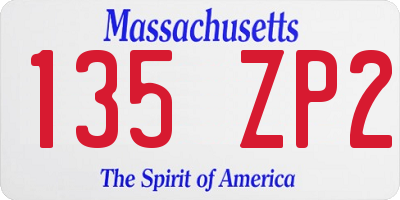 MA license plate 135ZP2