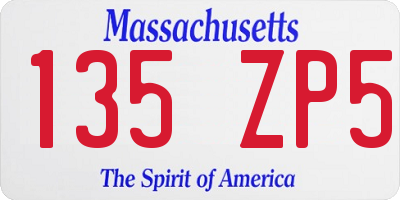 MA license plate 135ZP5