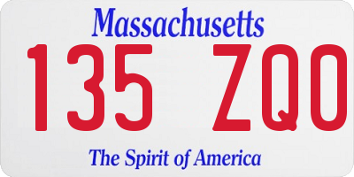 MA license plate 135ZQ0