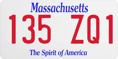 MA license plate 135ZQ1