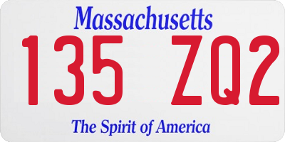 MA license plate 135ZQ2