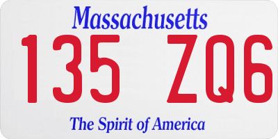 MA license plate 135ZQ6