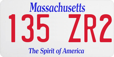 MA license plate 135ZR2