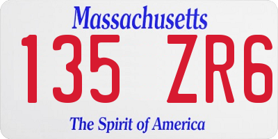 MA license plate 135ZR6