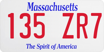 MA license plate 135ZR7