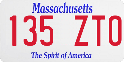 MA license plate 135ZT0