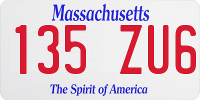 MA license plate 135ZU6