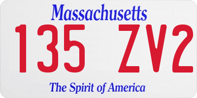 MA license plate 135ZV2