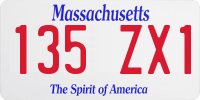MA license plate 135ZX1