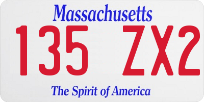 MA license plate 135ZX2