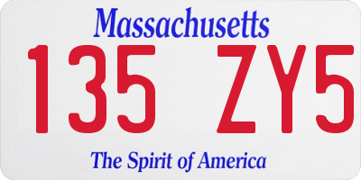 MA license plate 135ZY5