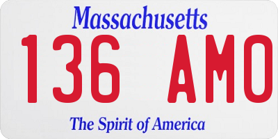 MA license plate 136AM0