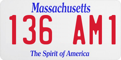 MA license plate 136AM1