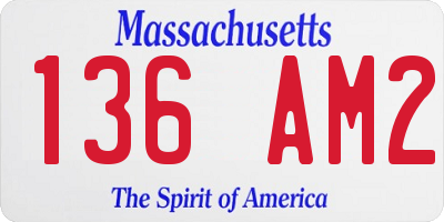 MA license plate 136AM2