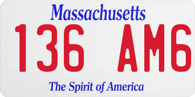 MA license plate 136AM6