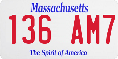 MA license plate 136AM7