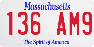 MA license plate 136AM9