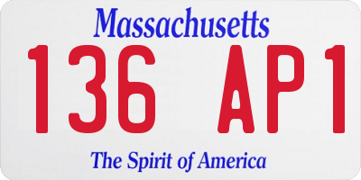 MA license plate 136AP1
