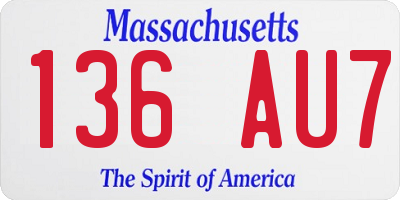 MA license plate 136AU7
