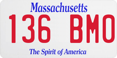 MA license plate 136BM0