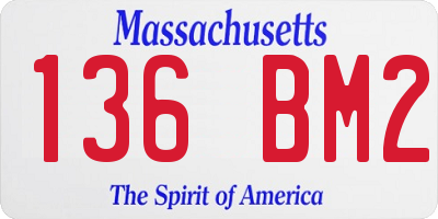MA license plate 136BM2